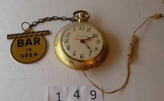 Spartus Novelty Electric Backwards Bar Clock